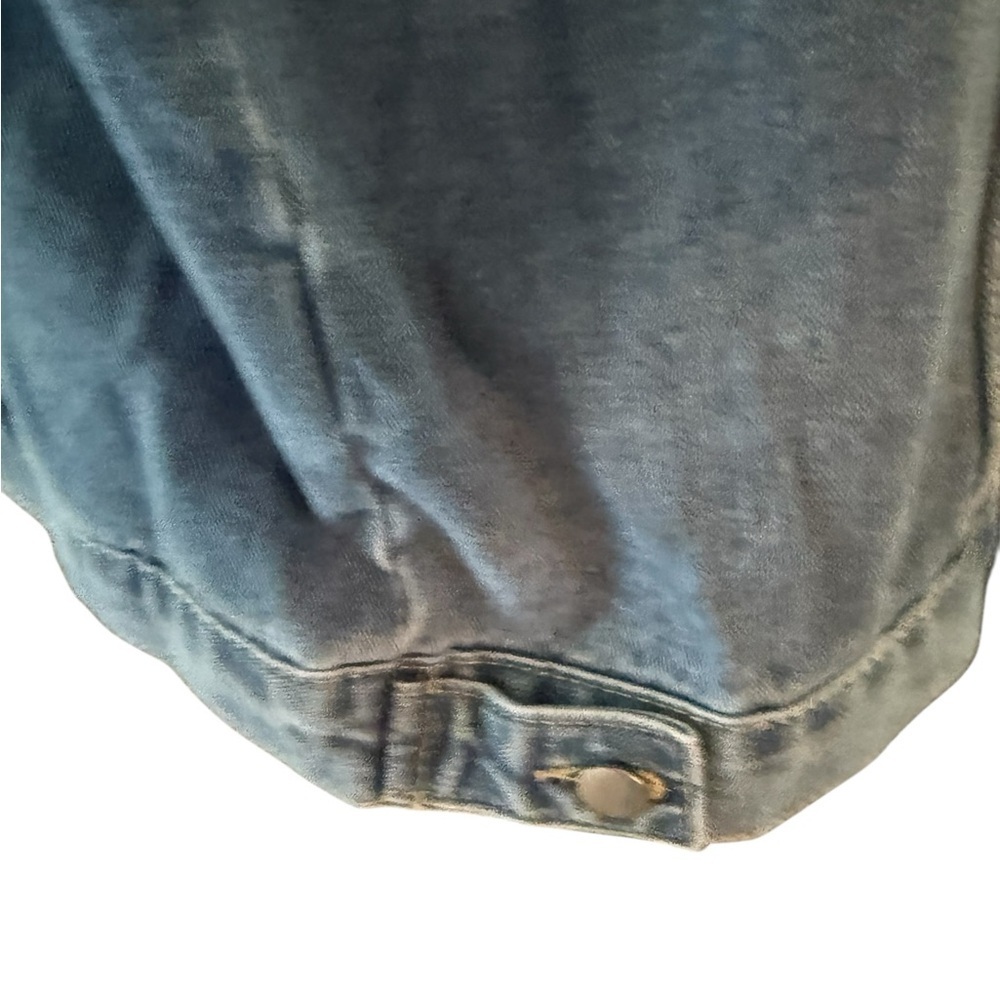 SHEIN Denim Jacket with Sparkling Silver Sleeves - Picture 8 of 13